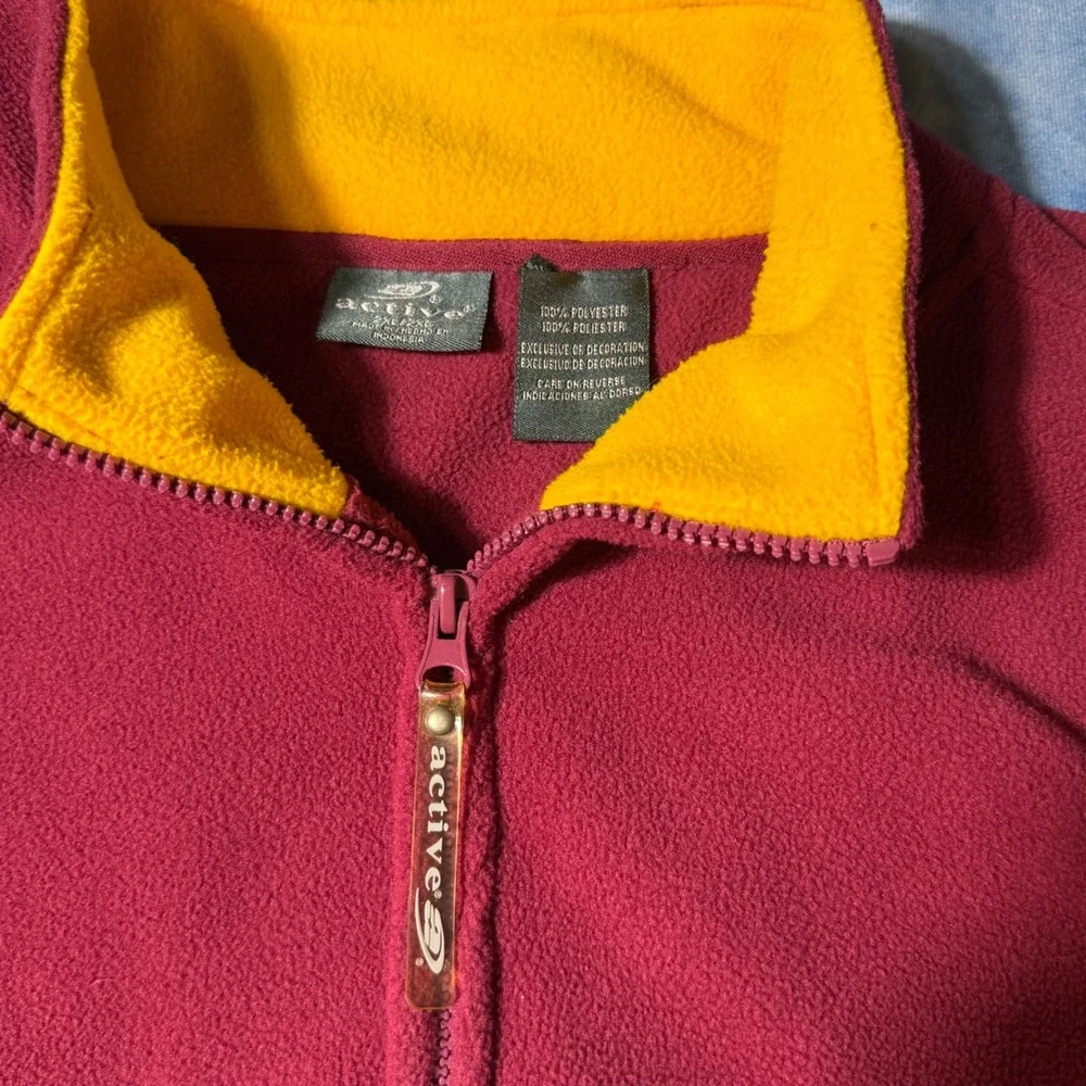 Y2K Streetwear Minnesota Golden Gophers Active Maroon Gold Fleece 1/4 Zip 2XL